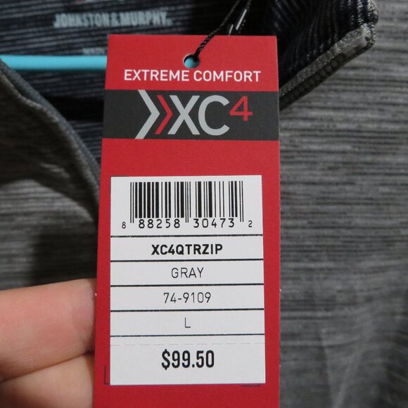 Johnston & Murphy XC4 Quarter Zip Pullover Large L Gray NWT - Picture 3 of 5